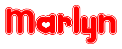 The image displays the word Marlyn written in a stylized red font with hearts inside the letters.