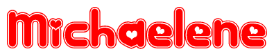 The image displays the word Michaelene written in a stylized red font with hearts inside the letters.