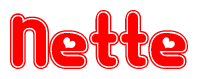 The image displays the word Nette written in a stylized red font with hearts inside the letters.