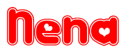 The image displays the word Nena written in a stylized red font with hearts inside the letters.