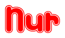 The image displays the word Nur written in a stylized red font with hearts inside the letters.