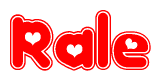 The image displays the word Rale written in a stylized red font with hearts inside the letters.