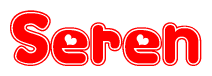 The image displays the word Seren written in a stylized red font with hearts inside the letters.