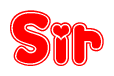 The image displays the word Sir written in a stylized red font with hearts inside the letters.