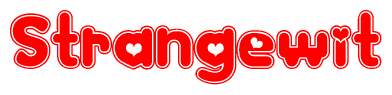 Red and White Strangewit Word with Heart Design