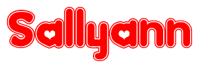 The image displays the word Sallyann written in a stylized red font with hearts inside the letters.