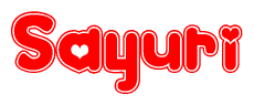 The image displays the word Sayuri written in a stylized red font with hearts inside the letters.