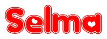 The image displays the word Selma written in a stylized red font with hearts inside the letters.