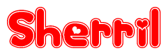 The image displays the word Sherril written in a stylized red font with hearts inside the letters.