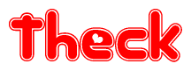 The image displays the word Theck written in a stylized red font with hearts inside the letters.