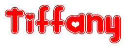 The image displays the word Tiffany written in a stylized red font with hearts inside the letters.