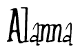 The image contains the word 'Alanna' written in a cursive, stylized font.