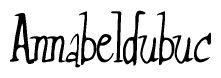 The image contains the word 'Annabeldubuc' written in a cursive, stylized font.