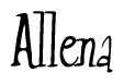 The image is of the word Allena stylized in a cursive script.
