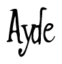 Cursive 'Ayde' Text