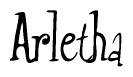 The image contains the word 'Arletha' written in a cursive, stylized font.