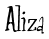 The image is a stylized text or script that reads 'Aliza' in a cursive or calligraphic font.