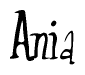 The image contains the word 'Ania' written in a cursive, stylized font.