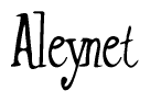 The image is of the word Aleynet stylized in a cursive script.