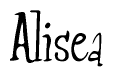 The image is of the word Alisea stylized in a cursive script.