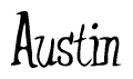 The image is of the word Austin stylized in a cursive script.