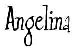 The image is a stylized text or script that reads 'Angelina' in a cursive or calligraphic font.