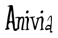 The image contains the word 'Anivia' written in a cursive, stylized font.