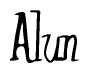 The image is a stylized text or script that reads 'Alun' in a cursive or calligraphic font.