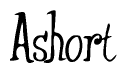 The image contains the word 'Ashort' written in a cursive, stylized font.