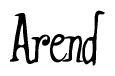 The image contains the word 'Arend' written in a cursive, stylized font.