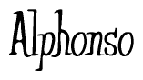 The image is a stylized text or script that reads 'Alphonso' in a cursive or calligraphic font.
