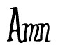 The image is of the word Amn stylized in a cursive script.