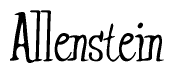 The image is of the word Allenstein stylized in a cursive script.