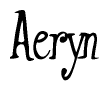 The image contains the word 'Aeryn' written in a cursive, stylized font.