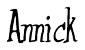 The image is a stylized text or script that reads 'Annick' in a cursive or calligraphic font.