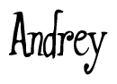 The image is of the word Andrey stylized in a cursive script.