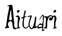 The image is a stylized text or script that reads 'Aituari' in a cursive or calligraphic font.