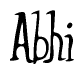 The image is of the word Abhi stylized in a cursive script.