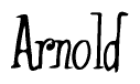 The image is of the word Arnold stylized in a cursive script.