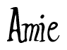 The image is a stylized text or script that reads 'Amie' in a cursive or calligraphic font.