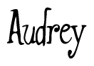 The image contains the word 'Audrey' written in a cursive, stylized font.