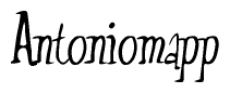 The image is of the word Antoniomapp stylized in a cursive script.