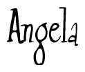 The image is a stylized text or script that reads 'Angela' in a cursive or calligraphic font.