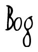 The image is a stylized text or script that reads 'Bog' in a cursive or calligraphic font.