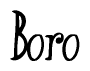 The image contains the word 'Boro' written in a cursive, stylized font.