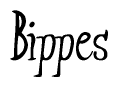 The image is of the word Bippes stylized in a cursive script.