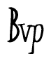 The image is of the word Bvp stylized in a cursive script.