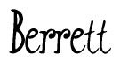 The image is a stylized text or script that reads 'Berrett' in a cursive or calligraphic font.