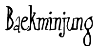The image contains the word 'Baekminjung' written in a cursive, stylized font.