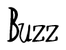 The image is a stylized text or script that reads 'Buzz' in a cursive or calligraphic font.